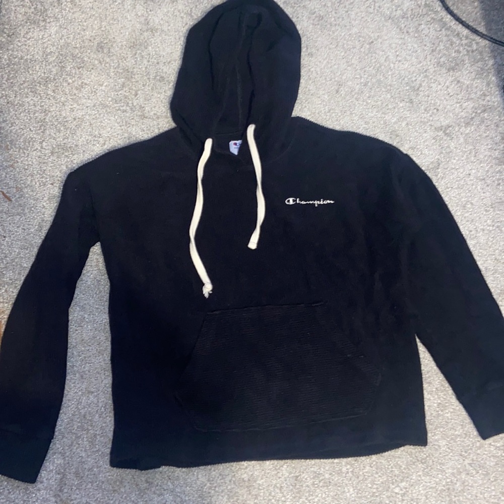 Medium black champion hoodie